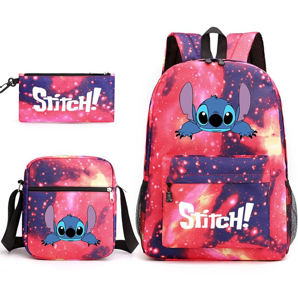 Lilo Stitch Cartoon Kids Boys Backpack Large Capacity Travel School Bag
