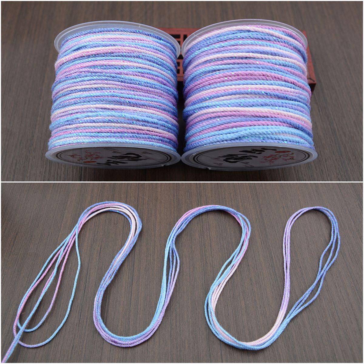 Handmade Starry Sky Variegated Cotton Thread Necklace: Adjustable Jade Pendant Rope 1.0mm