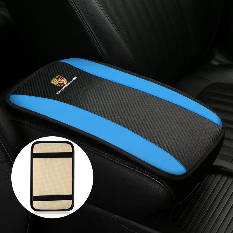 

Car Armrest Pad Auto Storage Box Cover Interior Protective Mat For Porsche Macan 911 718 Taycan Panamera Cayenne Boxster Cayman