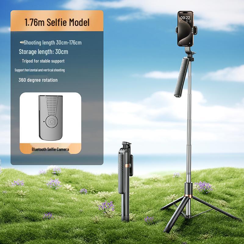 Bluetooth Selfie Stick & Tripod: Portable Telescopic Phone Holder for Desktop & Floor Use
