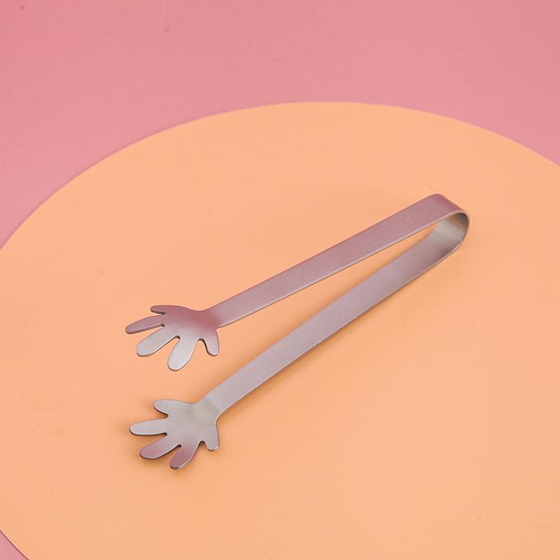 YOMDID Creative Ice Cube Clip Stainless Steel Tongs For Lemon Tea Bag Thickened Sugar Tea Biscuit Food Clip Kitchen Accessories