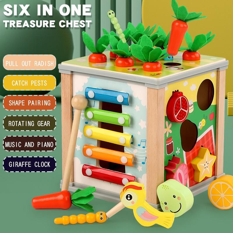 Educational Toys for Infants and Children Multifunctional Beads Intellectual Box Sets Pillar Gears Geometric Pairing Shape Cognitive Toys