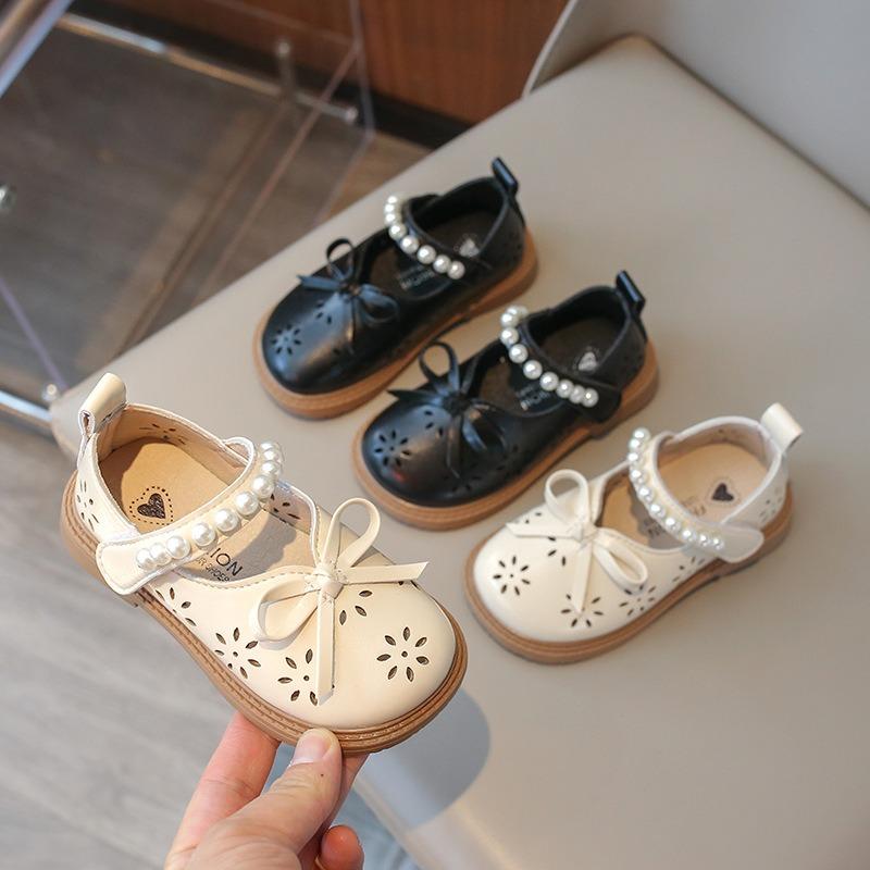 Nowy styl wiosenno-letni skórzane buty dziewczęce, miękka podeszwa, kokardka, oddychające buty jedne dla małych i średnich dzieci, buty księżniczki w stylu koreańskim