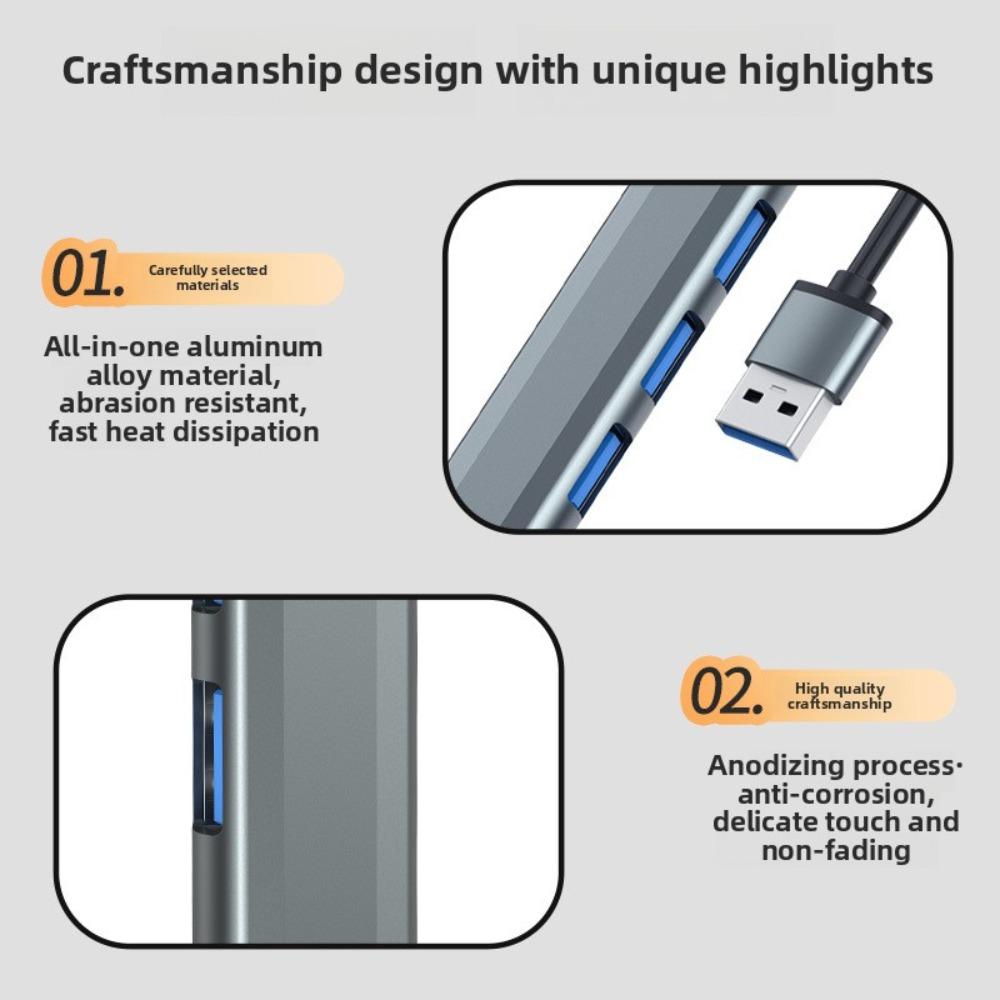 Type C Aluminum Alloy USB 3 0 Hub with Switch Laptop Docking Station Multi Port Expander for MacBook PC Accessories
