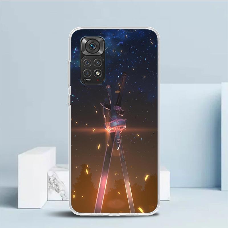 

Sword Art Online Anime Phone Case For Xiaomi Redmi Note 15 14 14S 13 12S 12 Pro Plus 11S 11 11T 11E 10S 10 + Soft TPU Back Cover Redmi Note 11E Pro