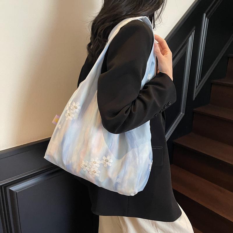 Floral Tote Bag Crossbody Trendy Fashion Shoulder Bag Large Capacity Commuter Shoulder Women's Bag