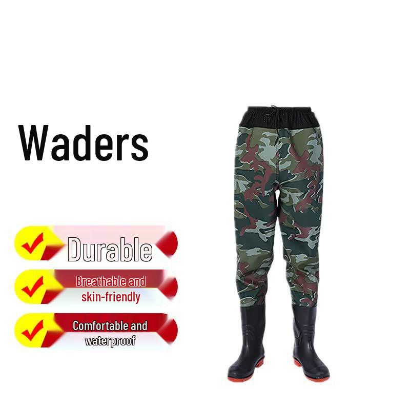 Jingkailong Thickened PVC Waist-High Wading Pants