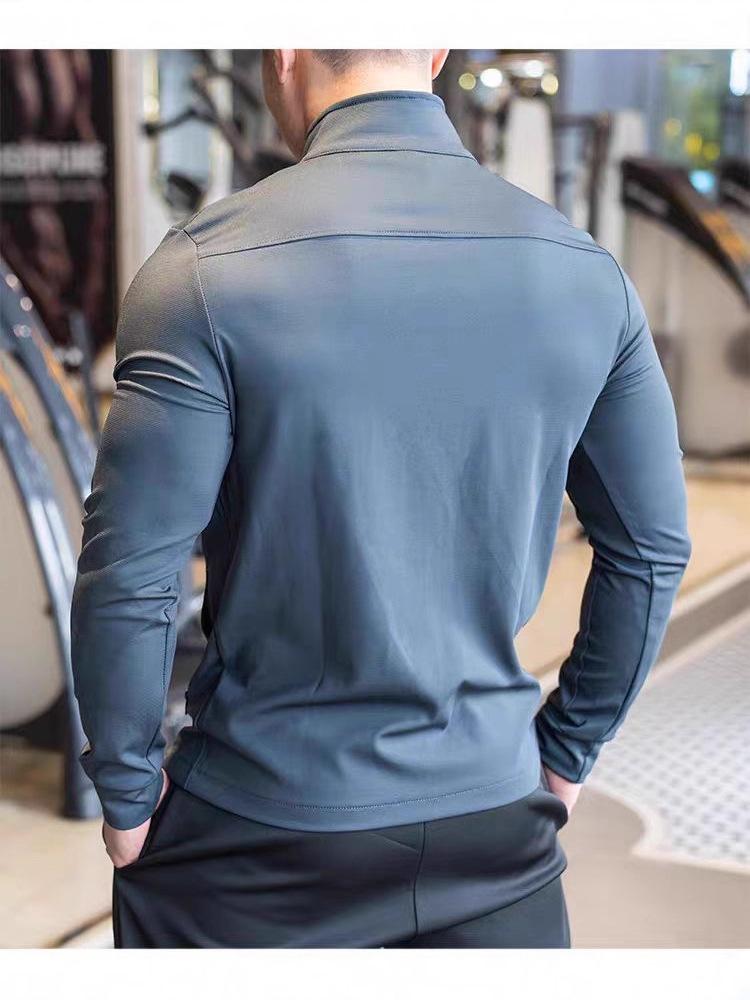 Men's Trendy Stand-up Collar Full-Zip Fitness Jacket