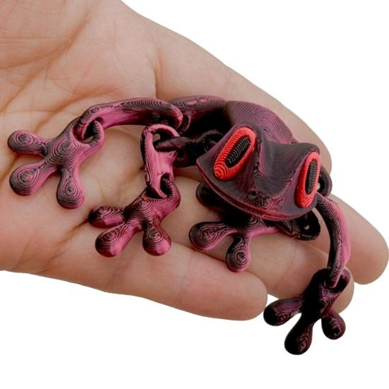3D-gedruckter Frosch-Kühlschrankmagnet, bewegliche Gelenke, Frosch-Fidget-Spielzeug, artikuliertes Tiermodell, Figur, Kühlschrank-Magnet-Frosch-Dekoration