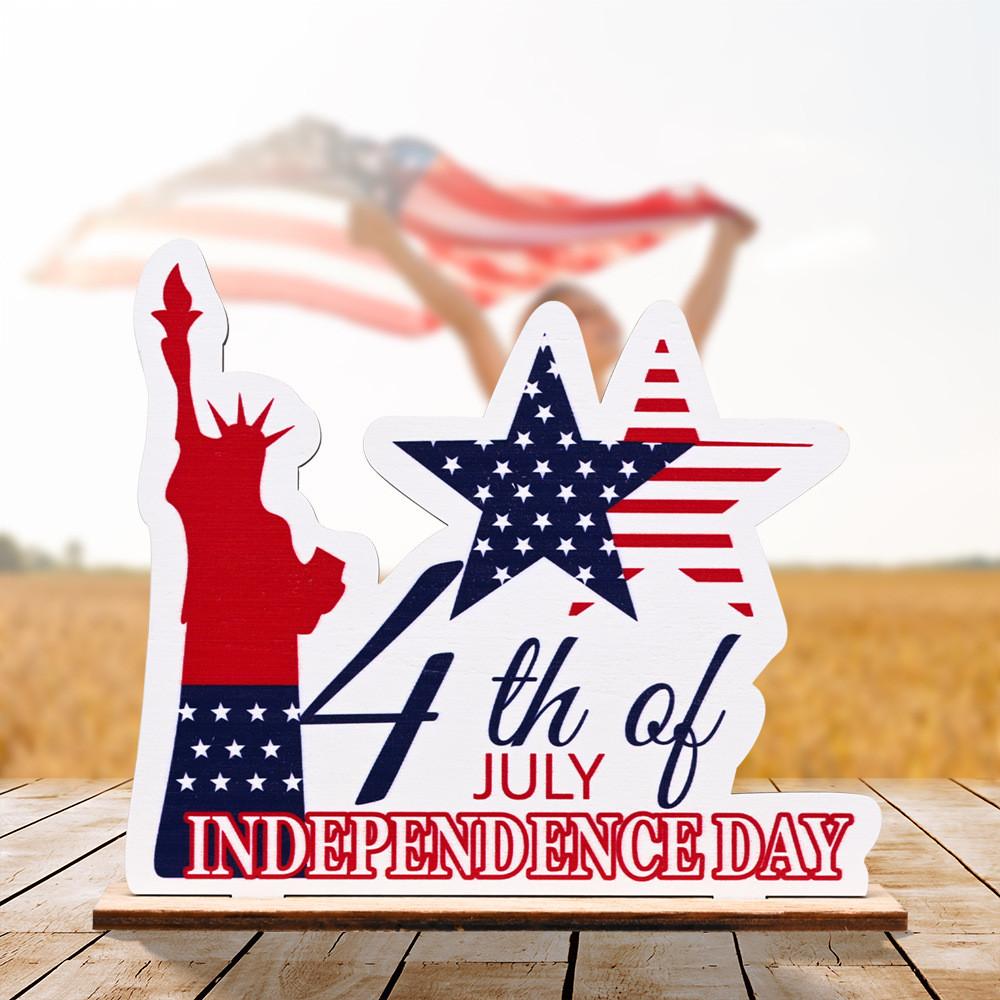 Unique Handcrafted Wooden Independence Day Figurine For Celebrating Usa Patriotism