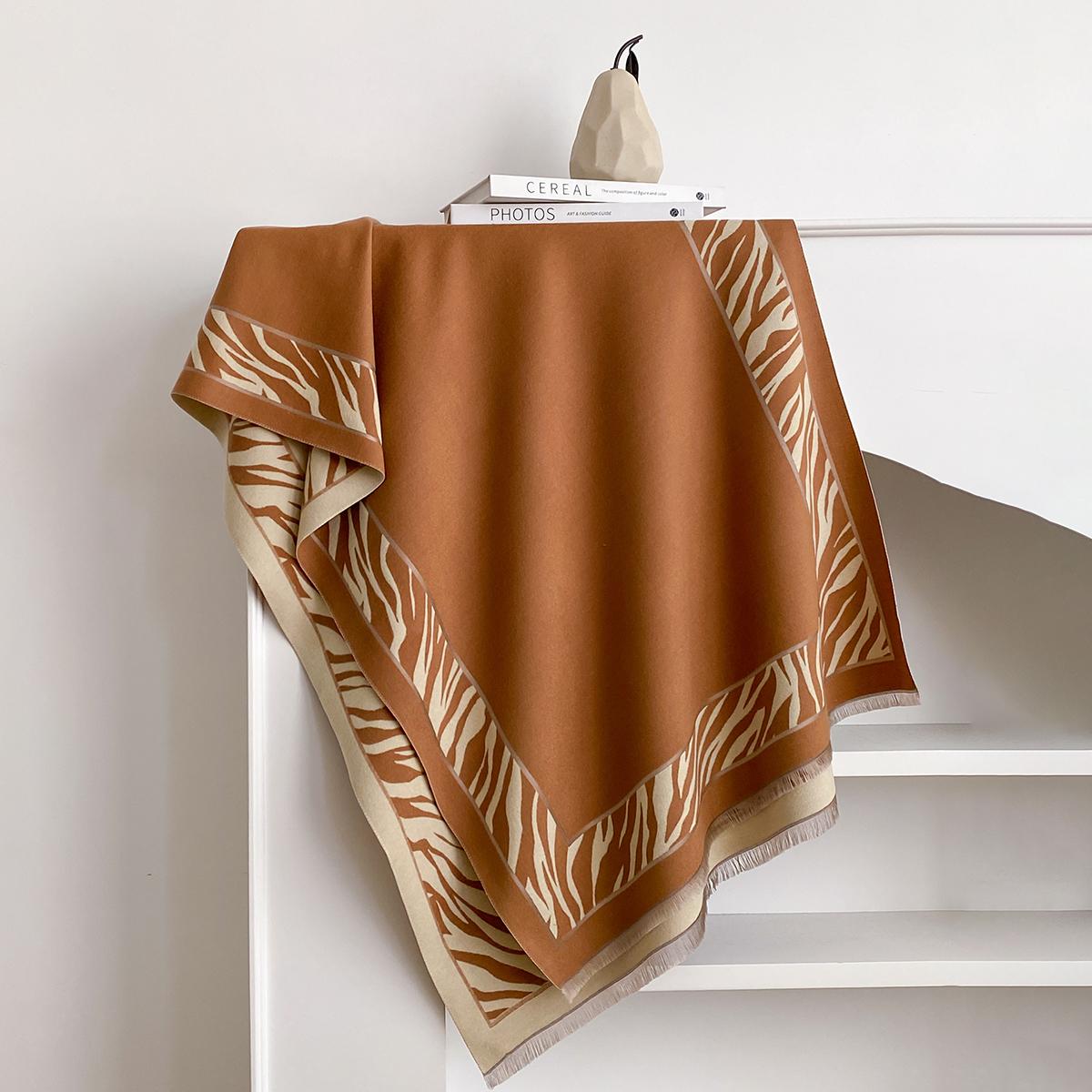

S New Streak Two-Sided Scarves Cashmere Soft Warm Fringe Pashmina Shawl Winter Coldproof Windproof Blanket Scarf