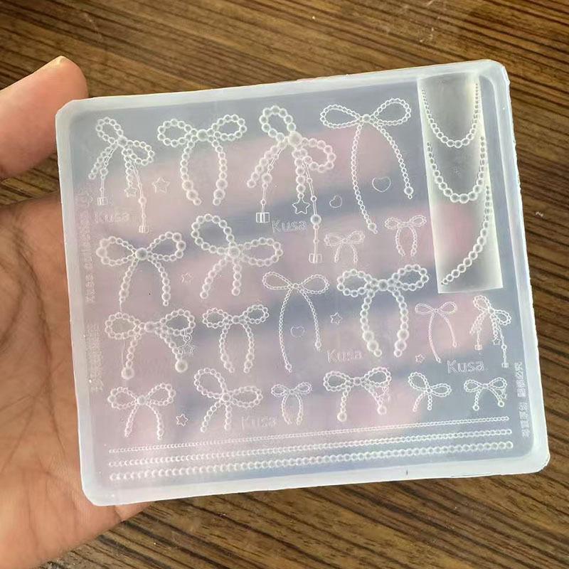 Molde de Silicone para Nail Art Laço 3D Concha do Mar Estrela do Mar Conjunto de 1 ou 3 Peças para Design de Unhas Acrílicas em Gel DIY Salão Uso Doméstico