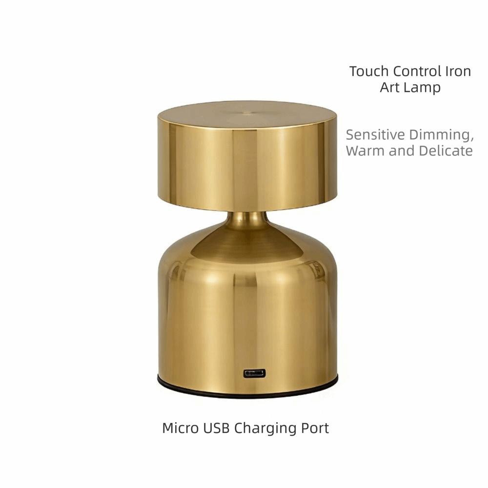 Modern Bar Desk Lamp Metal Dumbbell Design USB Rechargeable Table Lamp 3-Level Dimmable Touch Control Luminous Night Light Bar