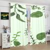 Green Lotus Leaf Pattern Printed Curtains Pole Bag Christmas Decorations Daily Home Room Curtain Made Of Polyester Washable