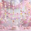Fairy First Birthday Party Decorations, 8PCS Fairy Hanging Garland Banners Decor Butterfly Flower Fairies Theme Hanging Banner Decor for Wall Ceiling
