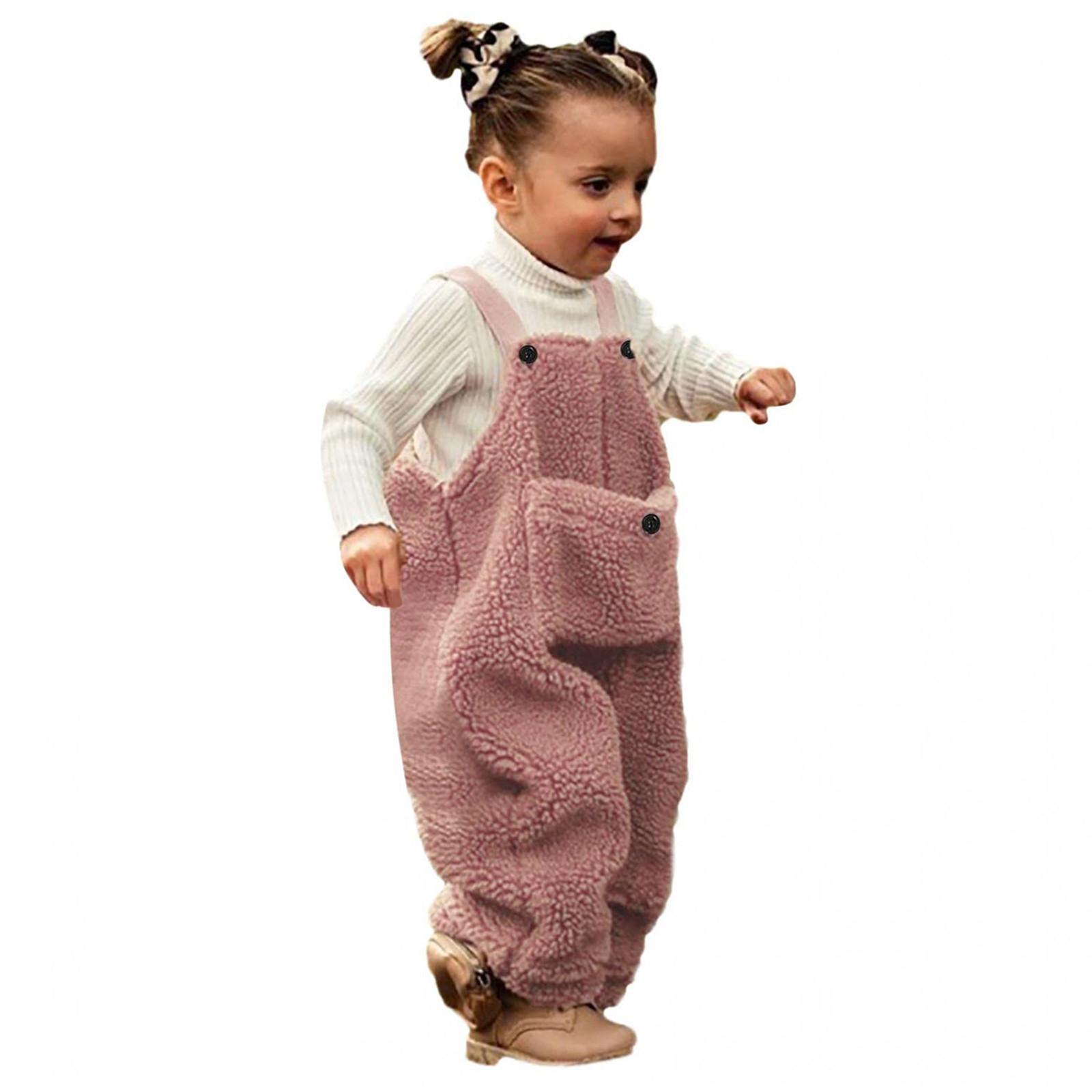 

Детский модный повседневный комбинезон-рюкзак для мальчиков и девочек из утолщенного плюша 80 розовый