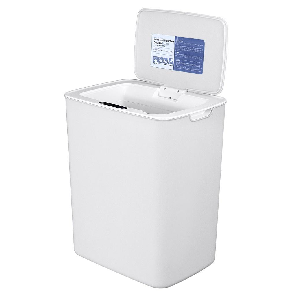 25x18x30CM 3 Gallon 15L Touch-Free Sensor Smart Automatic Stainless-Steel Trash Can Kitchen Battery powered белый