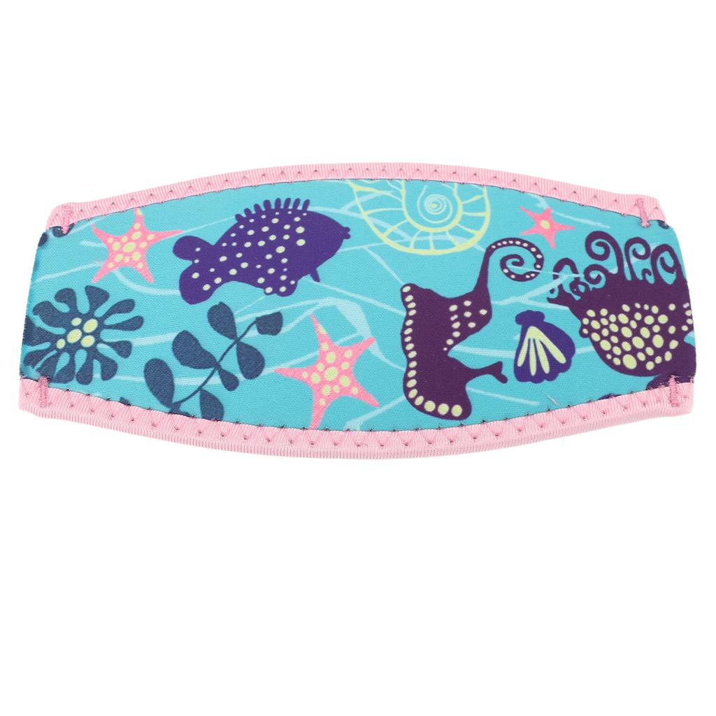 Diving Goggles Hair Protector Pink Border Green Background Neoprene Rubber 2 Layers Waterproof Dive Goggles Straps for