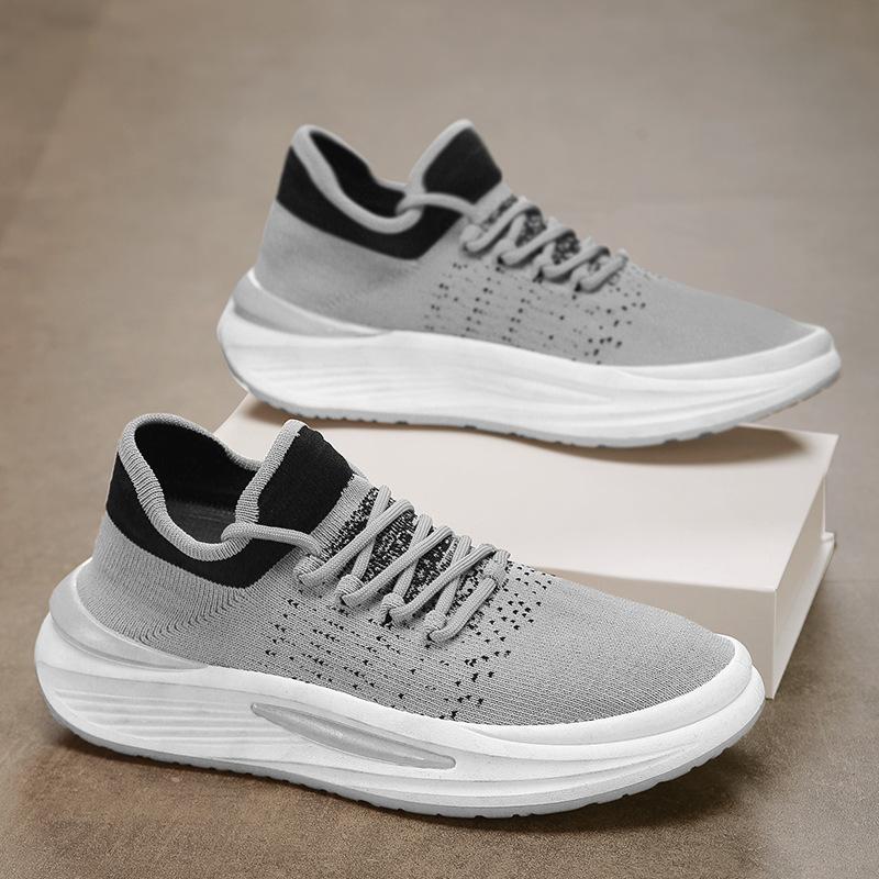 Men's Shoes Are Breathable and Lightweight In Summer, Fly-woven Mesh Surface, Sports and Leisure, Deodorant Soft Sole, Height-increasing Running
