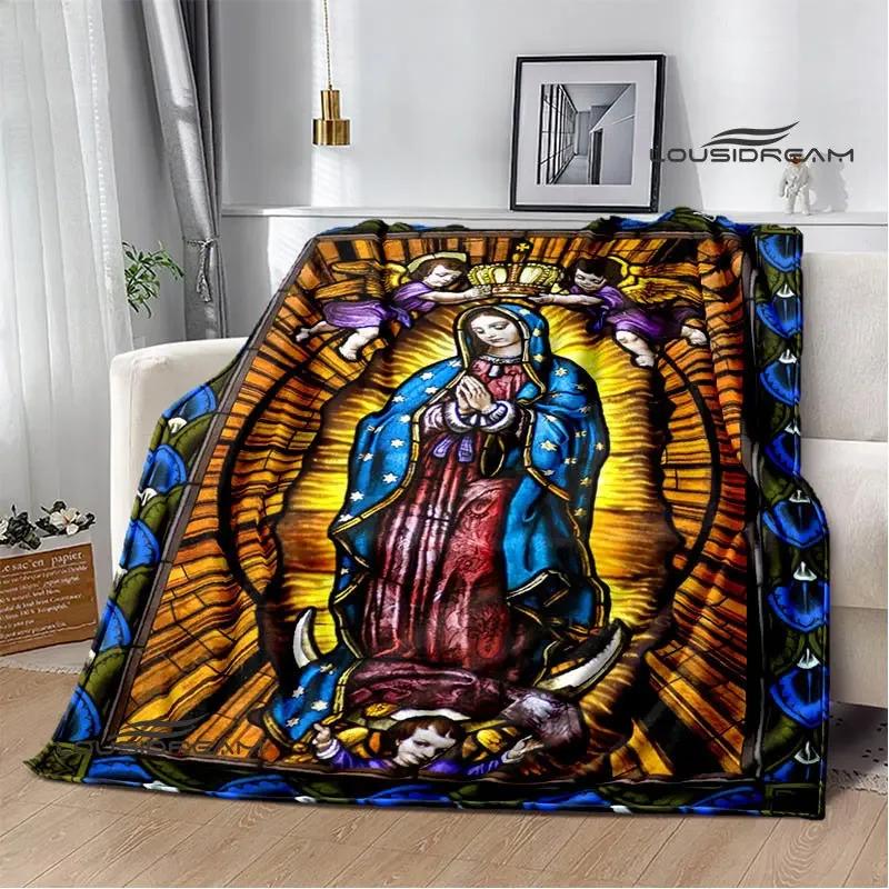 Virgin Mary Faith Print Blanket Flannel Soft Comfort Blanket Home Travel Blanket Kids Warm Blanket picnic blanket birthday gift