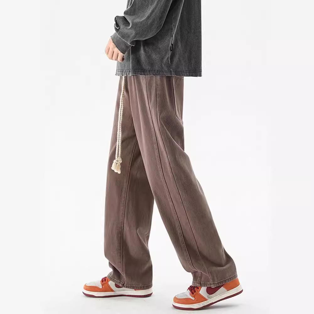 Black Jeans Men's American High Street Trendy Brand Loose Wide-leg Trousers Summer Versatile Straight Retro Heavy Pants