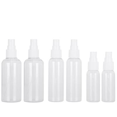 6Pcs Transparent Press Type Empty Spray Bottle Toner Liquid Storage Container for Travel Use