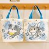 3Pcs Cute Double Sided Pattern Handbag Canvas Lunch Shopping Storage Bag Women's Cartoon Small Backpack Fashion Edition Leisure Storage Bag