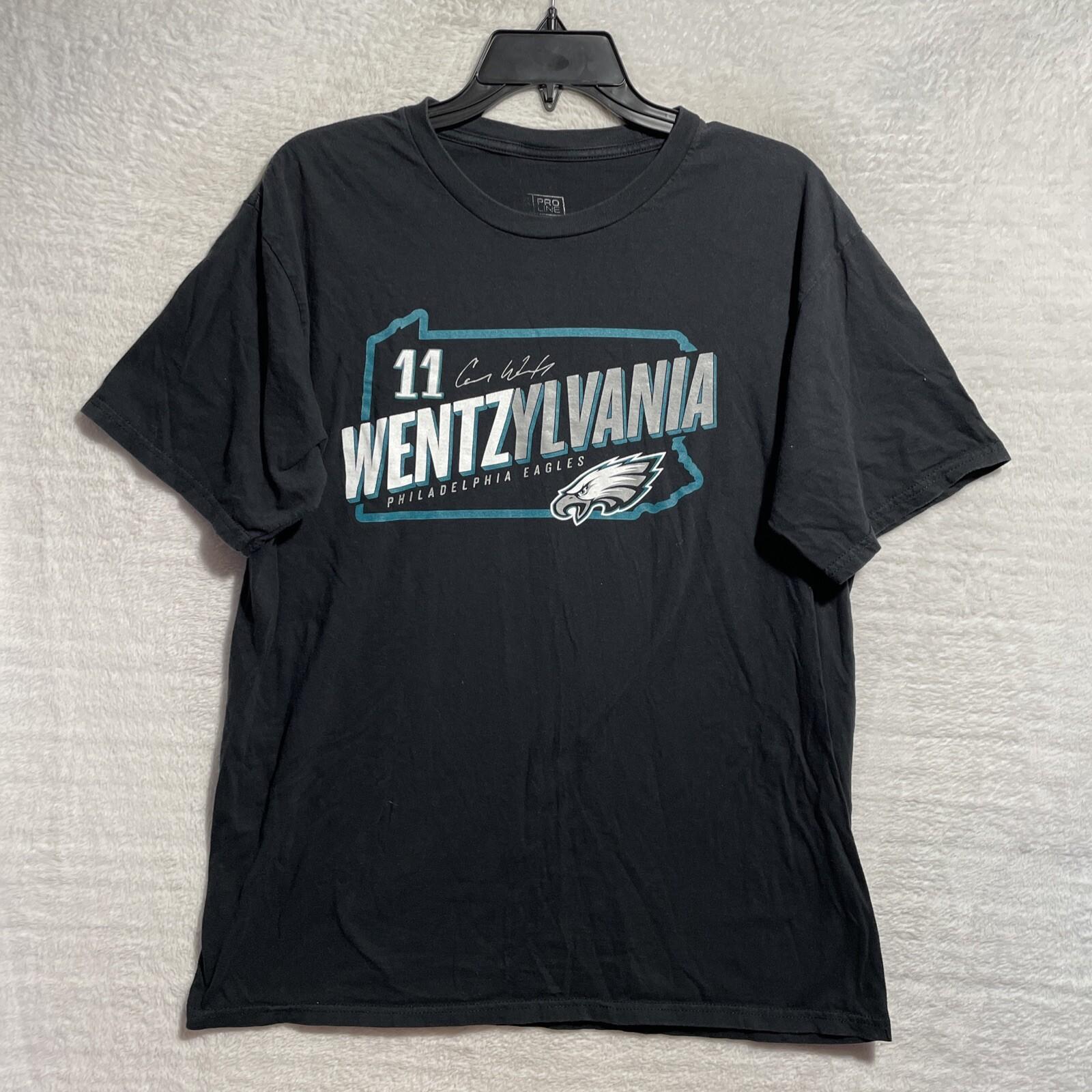 NFL Carson Wentz Shirt Eagles NFL Black Short Sleeve Crew Neck Mens Medium S разноцветный