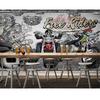 Cool 3d Graffiti Wallpaper 3d Motorcycle Car Mural Bar Cafe Club Wallpaper Car Shop Industrial Decoration Wallpaper