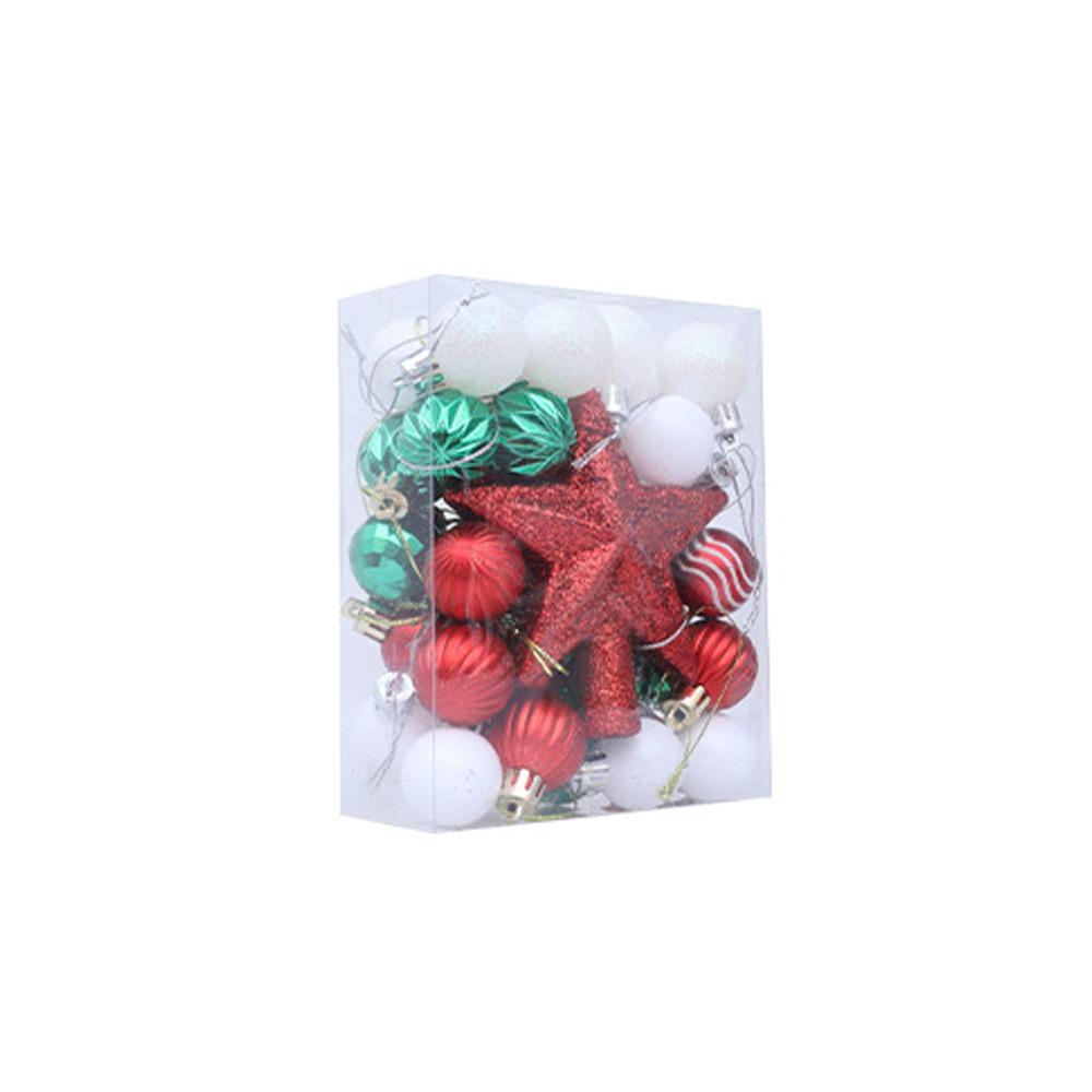 36pcs Glitter Christmas Baubles Plastic Christmas Tree Topper Xmas Tree Hanging Ball  Holiday Party