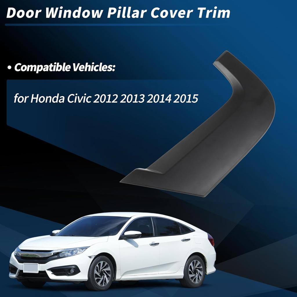 Rear Left Driver Side C Pillar Mould Trim for Honda Civic 2012-2015 Door Window Pillar Post Exterior Repair Cover Trim Black No.72761-TR3-A00