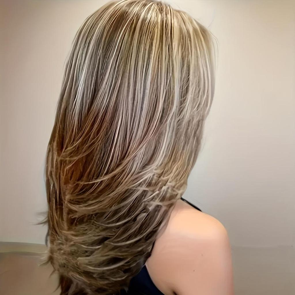 Bybrana Kobiece długie włosy, duże falowane grzywki, włosy syntetyczne, codzienne noszenie