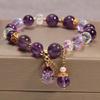 Crystal Amethysts Bracelet Beads for Women Chic Butterfly Tassel Pendant Jewelry Accessories