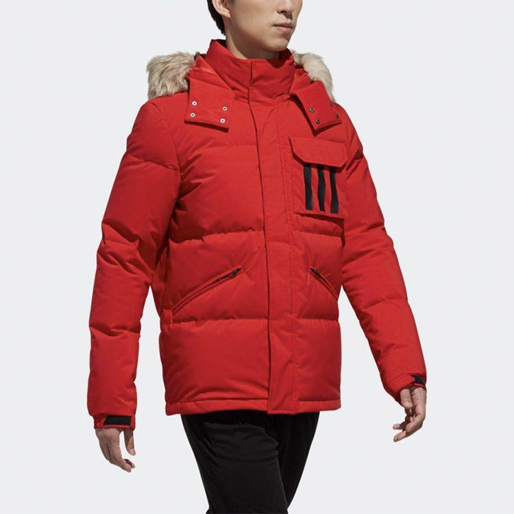 adidas Down Jackets Men's Light Scarlet Stand Collar Moderate Other DT7916