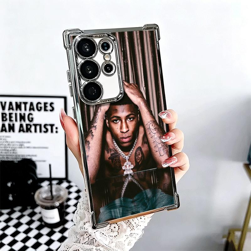 

Rapper YoungBoy Plating Phone Case For Samsung Galaxy S24 S25 FE S26 Edge S23 Ultra S22 S21 Plus S20 Anti-Fall Airabag Cover Samsung S22 Plus