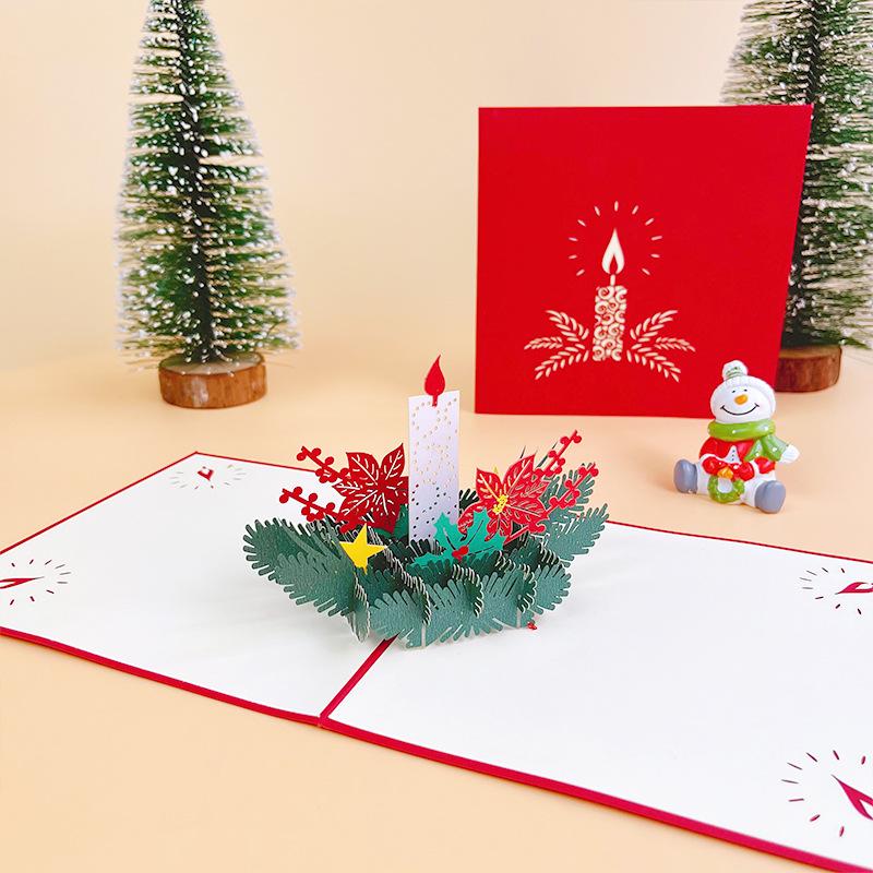3D Christmas Tree Greeting Card for New Year - Festive Blessings for Friends