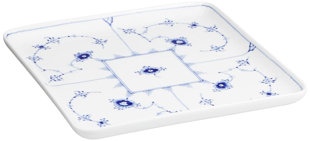 Imported Royal Copenhagen Blue Fluted Plain Square Dish Plate 20cm Wedding Gift Present 1017204 [Regular Product]
