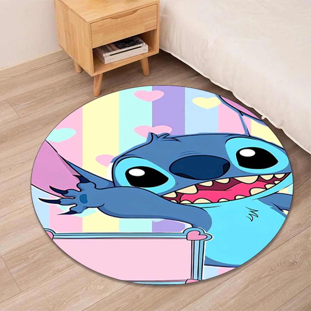 Stitch Printed Round Rug Carpet Chair Rug Area Rug Entryway Doormats,for Office Chair Living Room Bedroom Kitchen Room.