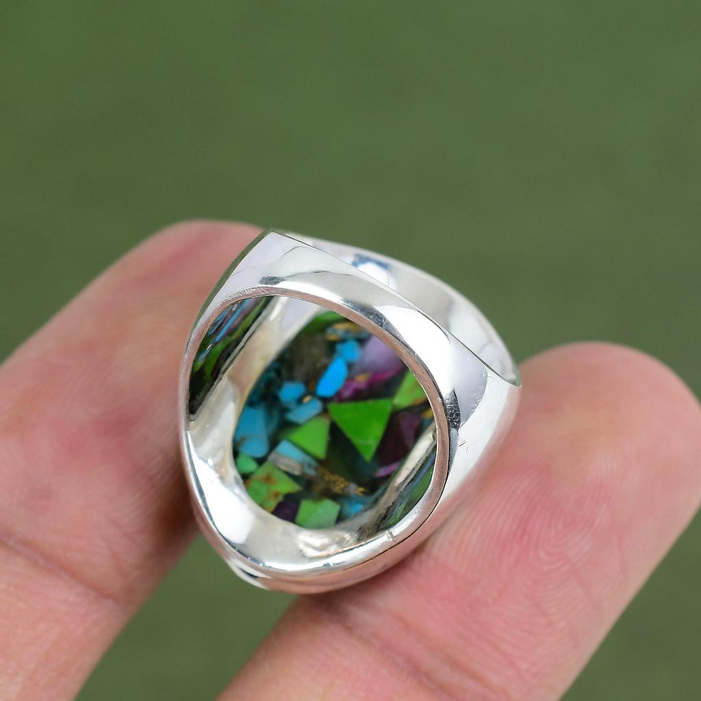 Fiesta Kingman Turquoise Ring 925 Sterling Silver Ring Handmade Original Gemstone Jewelry Multi Copper Turquoise Ring Available In Ring Size