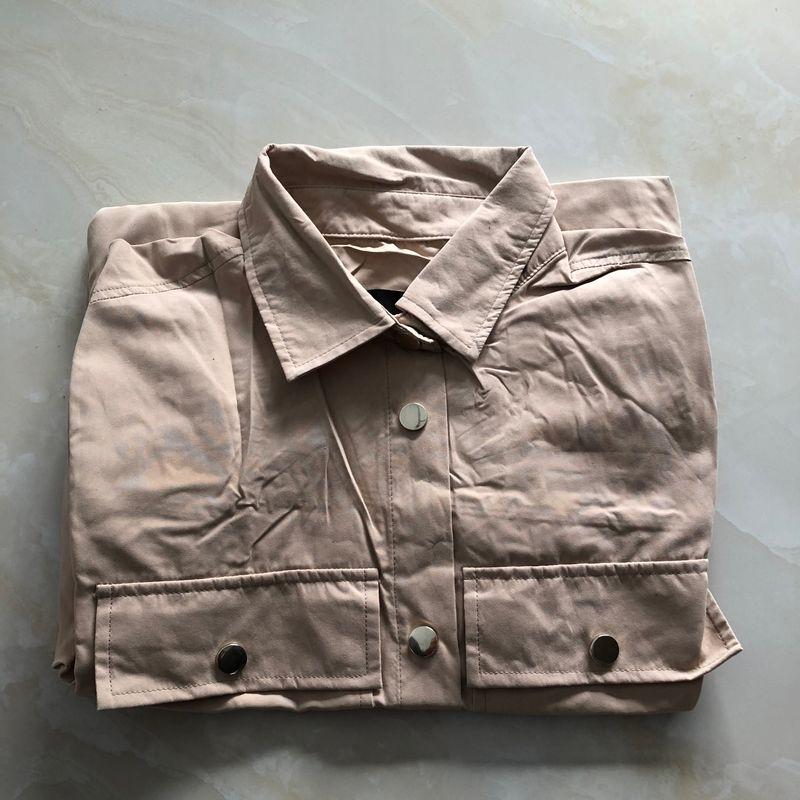 

New Spring and Autumn Women s Clothing Lapel Single Breasted Long Sleeve Shirt Khakis C- 4-29-1 S