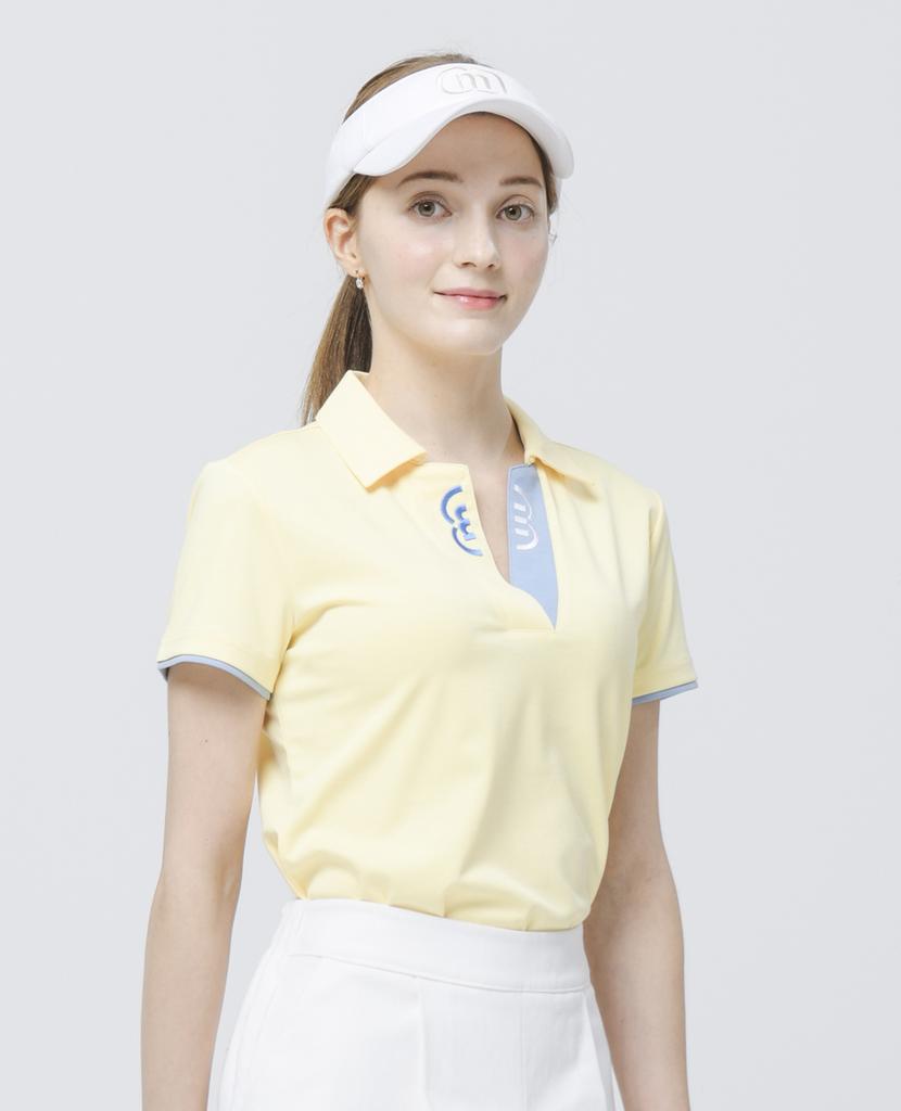 DOYOUKNOWMC 24Ss Open Neck Shirt Collar Butter Yellow Short Sleeve T-Shirt
