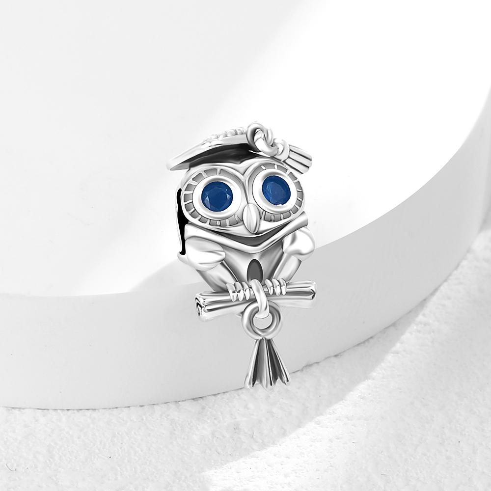 925 Silver Happy Graduation Charm Beads DIY Jewelry Fit Necklace Bracelets KeyChain For Women