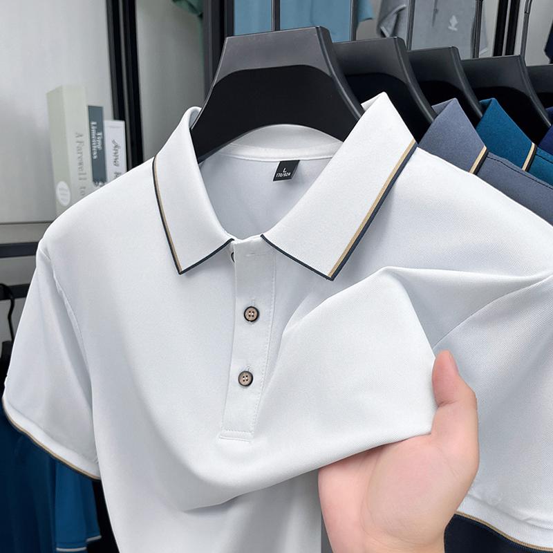 Original Quality Men's Polo Shirt Minimalist Contrasting Collar Short Sleeve Summer Lapel T-Shirt Business Casual Trend Menswear