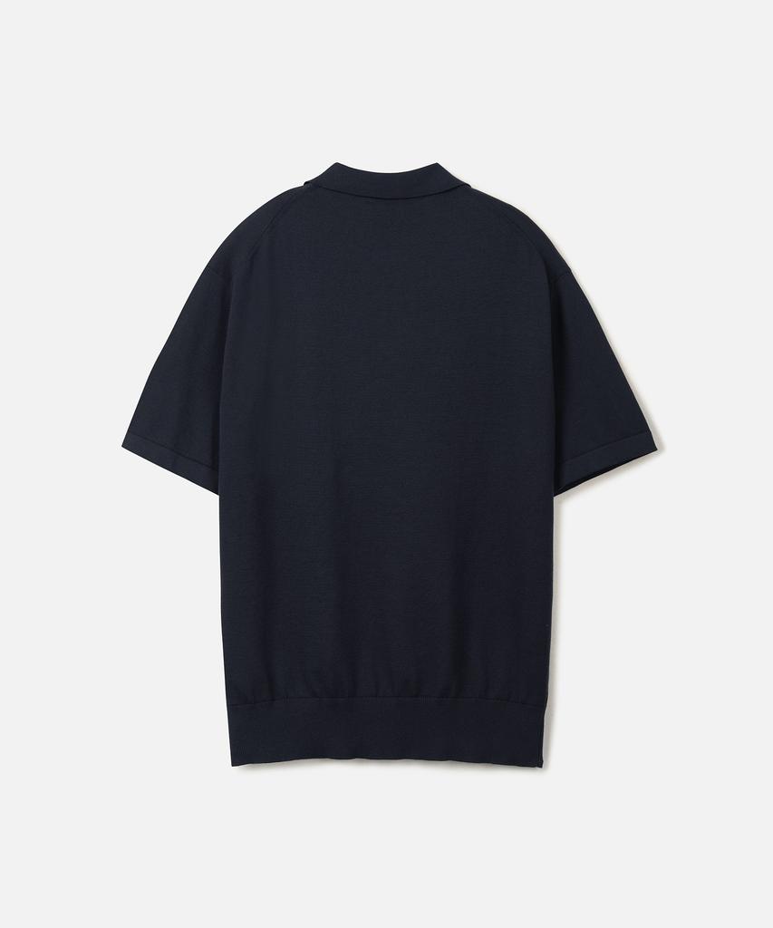 247Silijeu Supima Cotton Collar Half Knit Dark Navy (B Type)