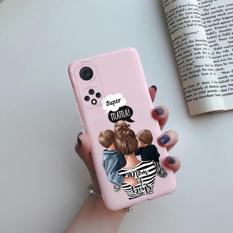 For Honor 50 Case For Huawei Honor 50 Nova 9 SE Cover Coque Super Mom Baby Fashion Girls Silicone Phone Bumper for Honor 50 Case