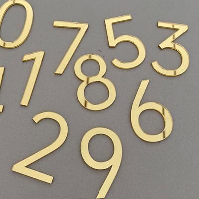 1PC Self Adhesive Door Number Acrylic Plate Address Plaque Mailbox Sign Sticker House Number
