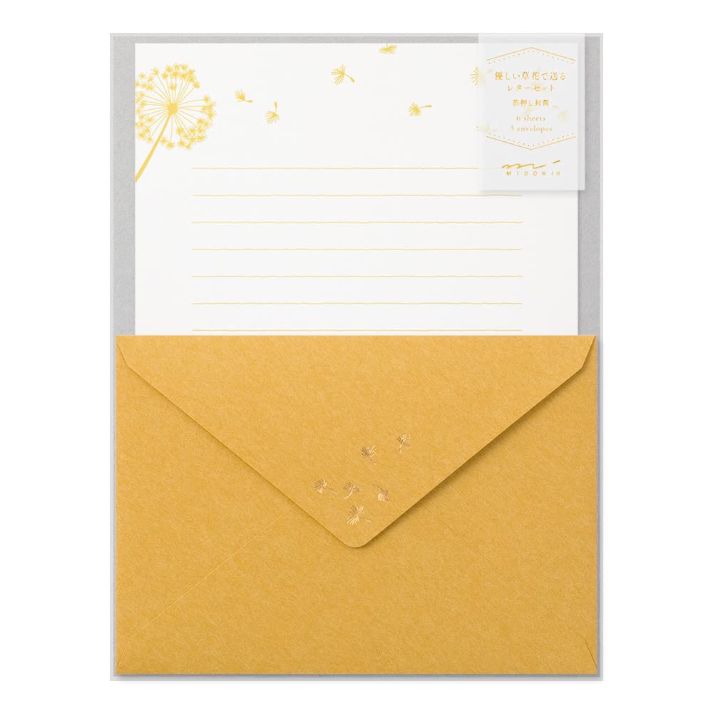 

Midori Letter Set Cotton Fluff 86509006 Foil-Stamped Envelopes, Pattern,