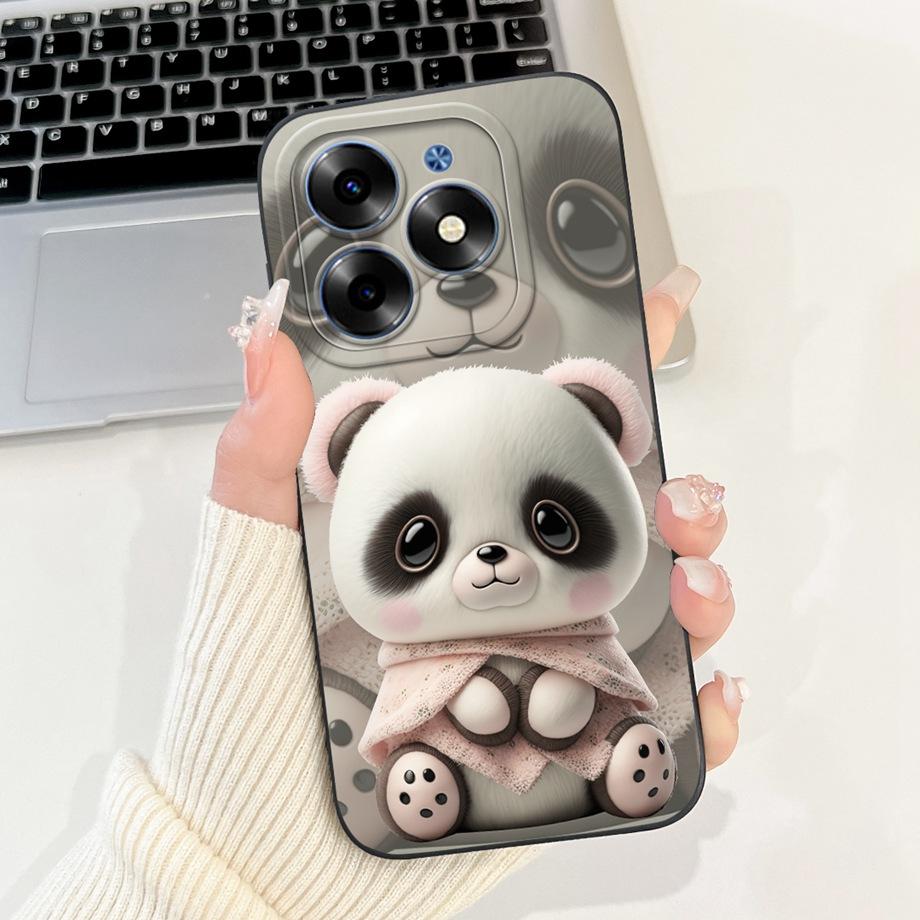 For Tecno Spark Go 2024 Case Tecno Spark 20c 20 Pop 8 Funda Aesthetic Cartoon Panda Rabbit Camera Protection Matte Soft Cover