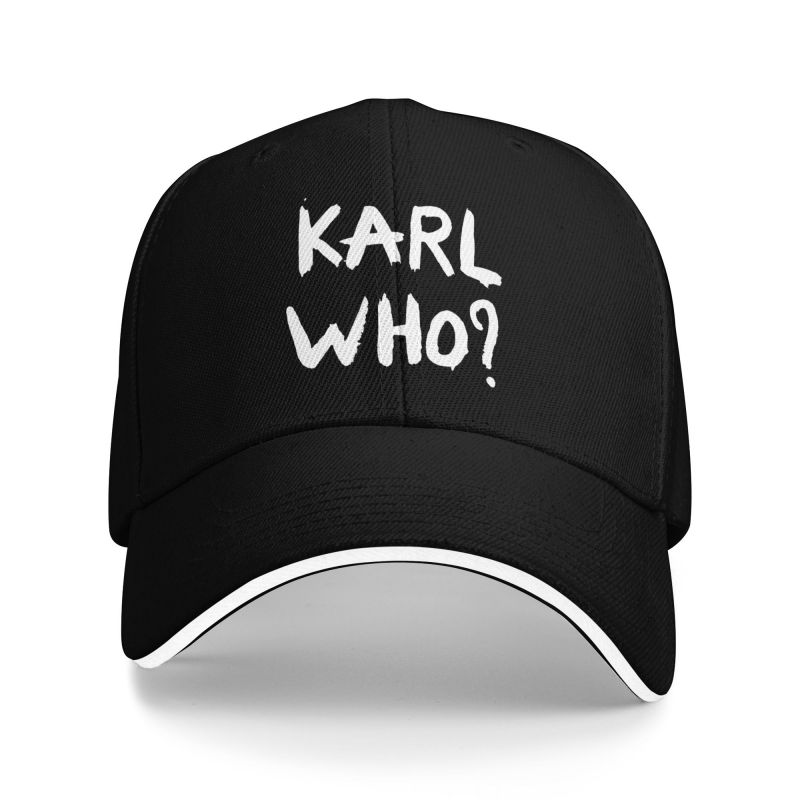 Karl Who Print Sandwich Baseball Cap Men Adjustable Bucket Cap Summer Breathable Sun Protection Hat Women Snapback Hat Golf Hats