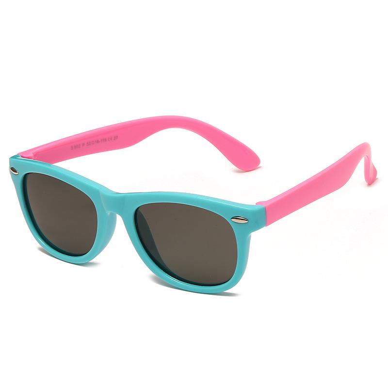 Personalized Color-Block Kids' Sunglasses: Fashionable, Anti-UV, Windproof, and Sandproof.